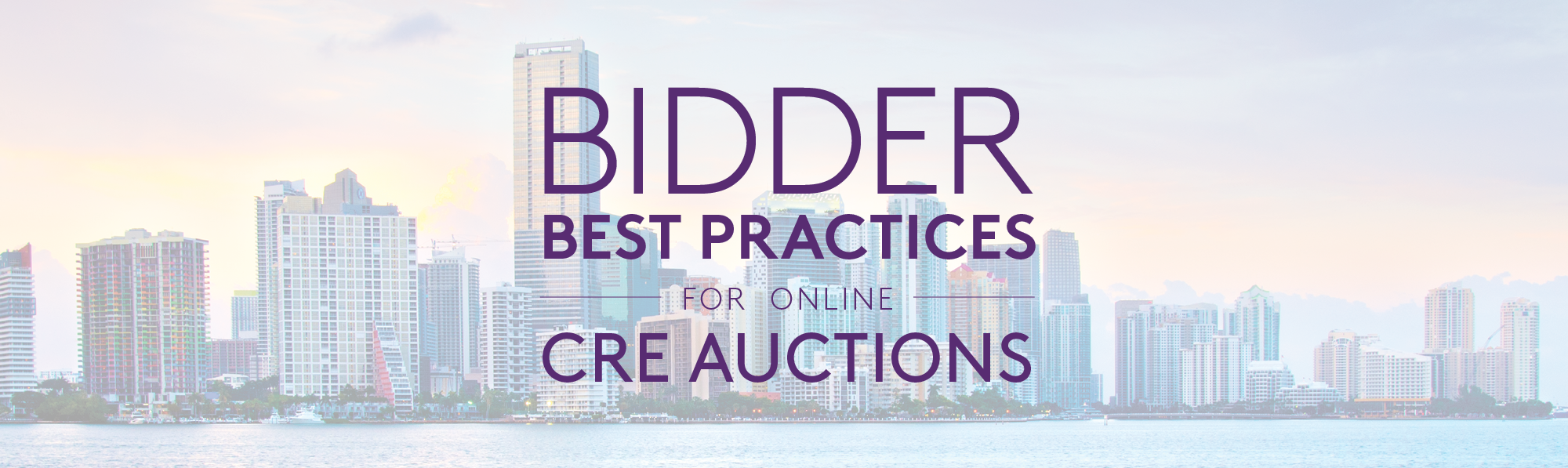 Image of a cityscape with "Bidder Best Practices for Online CRE Auctions: A Guide to Assist Prospective Purchasers" overlaid